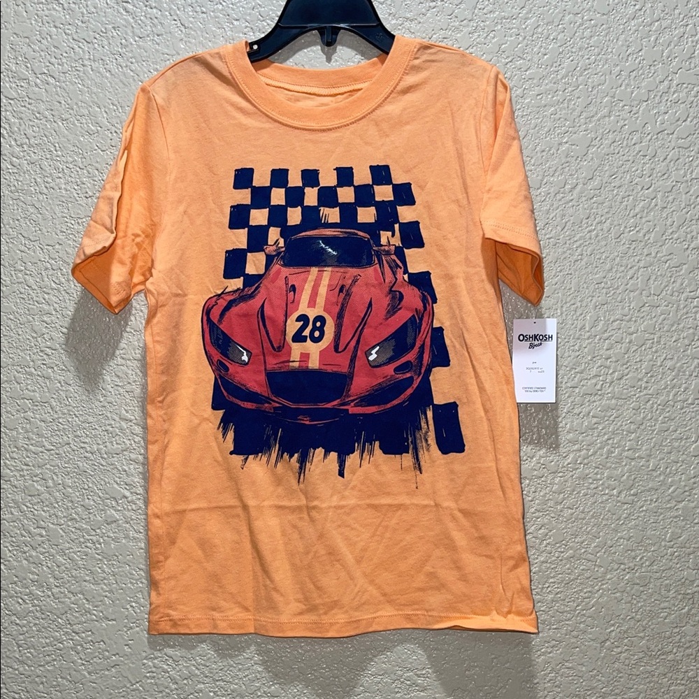OshKosh B'gosh Orange Checkered Car Tee